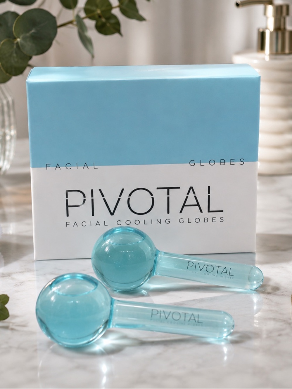 Pivotal Facial Cooling Globes Ice Globe Set for Puffiness Sinus Relief Skincare - Picture 1 of 3
